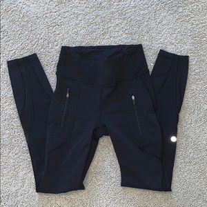 Black mesh lulu lemon leggings